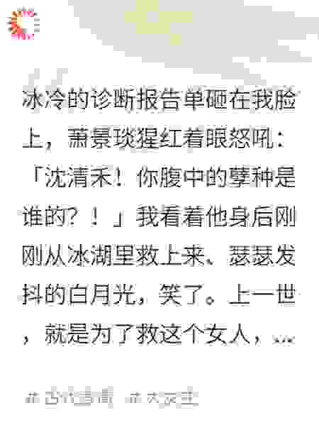我去救他的白月光，谁来救我被冻死的孩子？
