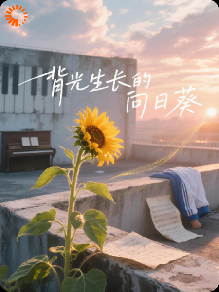 背光生长的向日葵