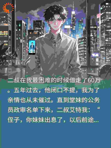 二叔欠60万不还？他女儿考公时我找面试官“打招呼”