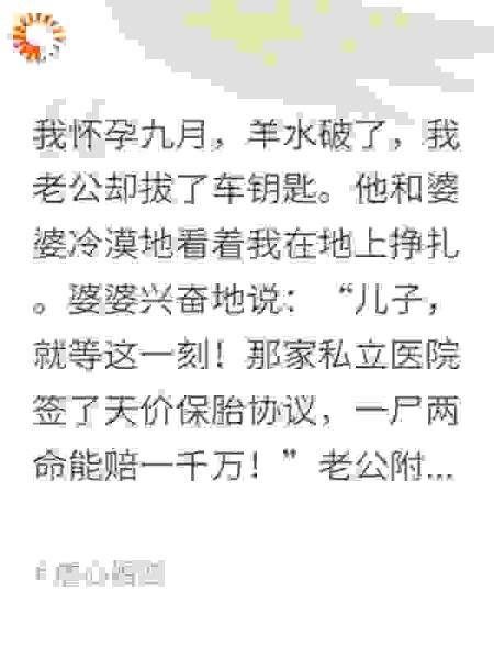 签下千万保胎协议后，我让他们人财两空