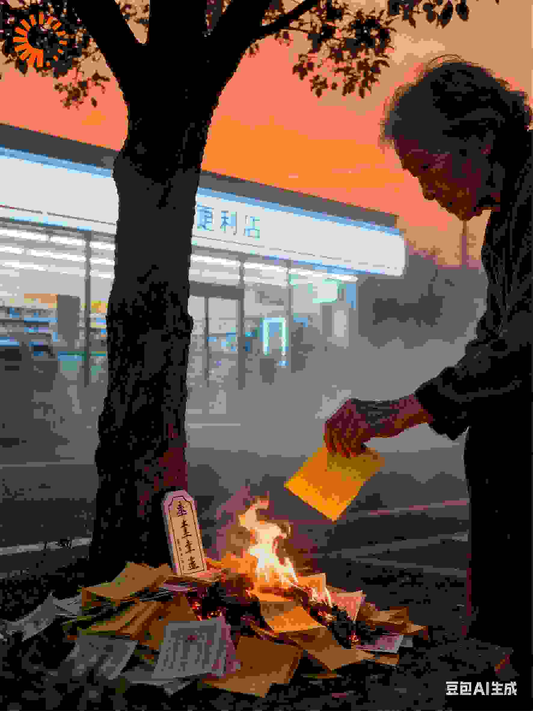 疯老太在我门前烧纸，我劝她离开，她却掏出刀盯我孕妻