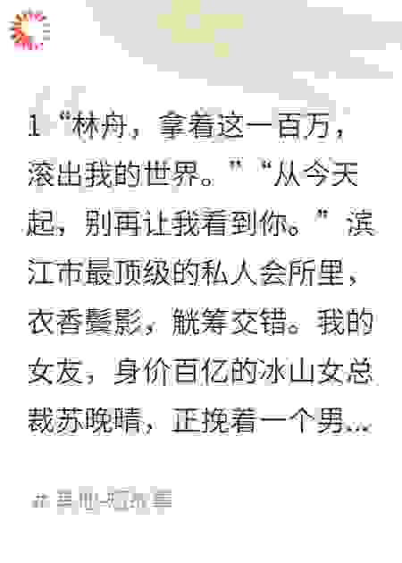 分手给我一百万？我转身掏空她公司